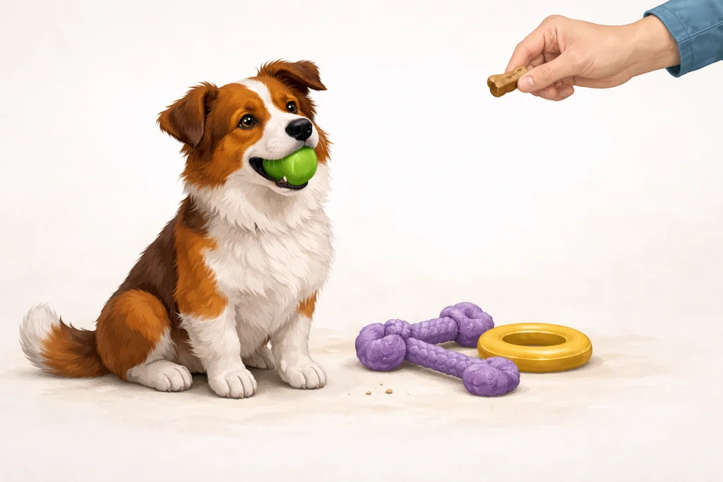 Apprendre le “laisse” à son chien : méthode simple pour lâcher un objet en toute sécurité